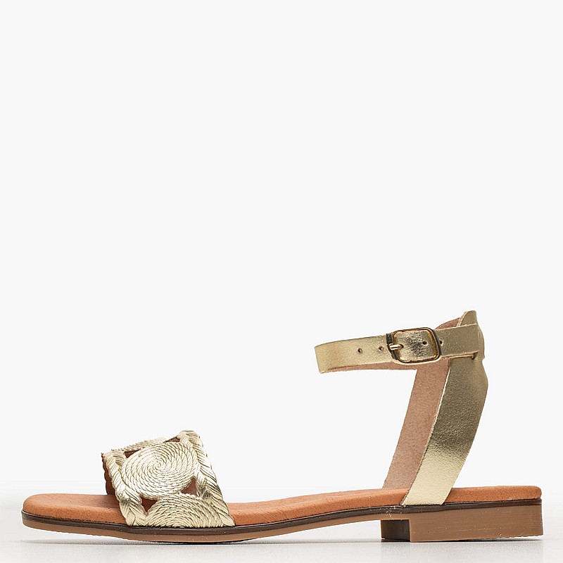 Γυναικεία Flats 3056 Χρυσό Δέρμα Eva Frutos