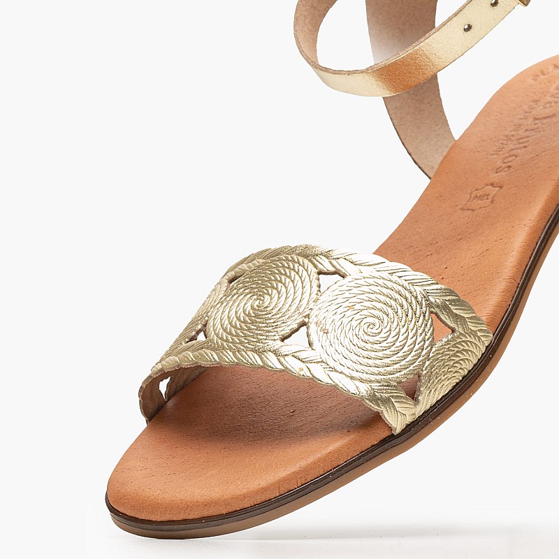 Γυναικεία Flats 3056 Χρυσό Δέρμα Eva Frutos