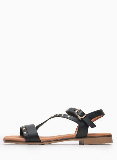 Γυναικεία Flats 3075 Μαύρο Δέρμα Eva Frutos
