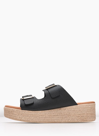 Γυναικεία Flats 3075 Μαύρο Δέρμα Eva Frutos