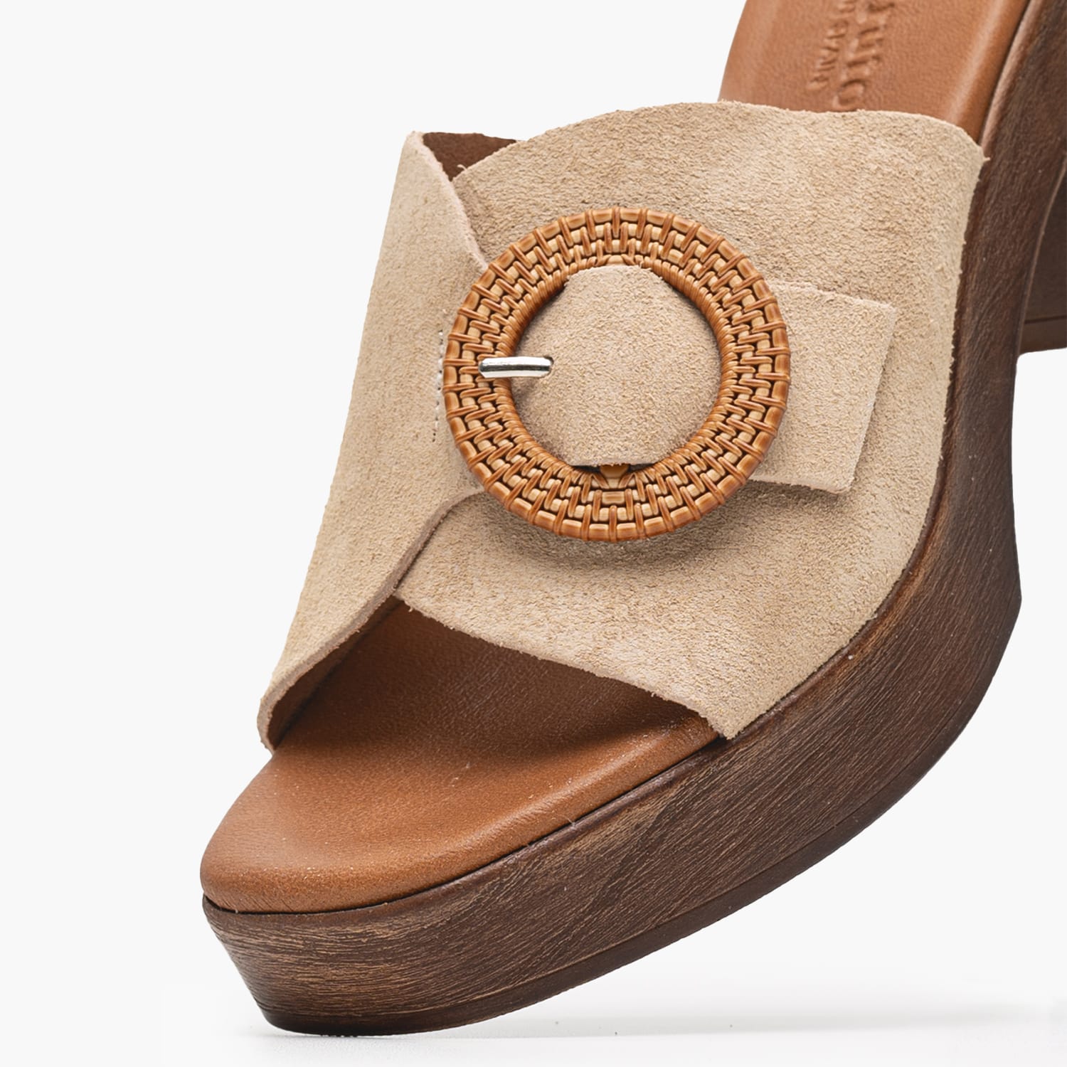 Γυναικεία Mules 5611 Μπεζ Δέρμα Καστόρι Eva Frutos