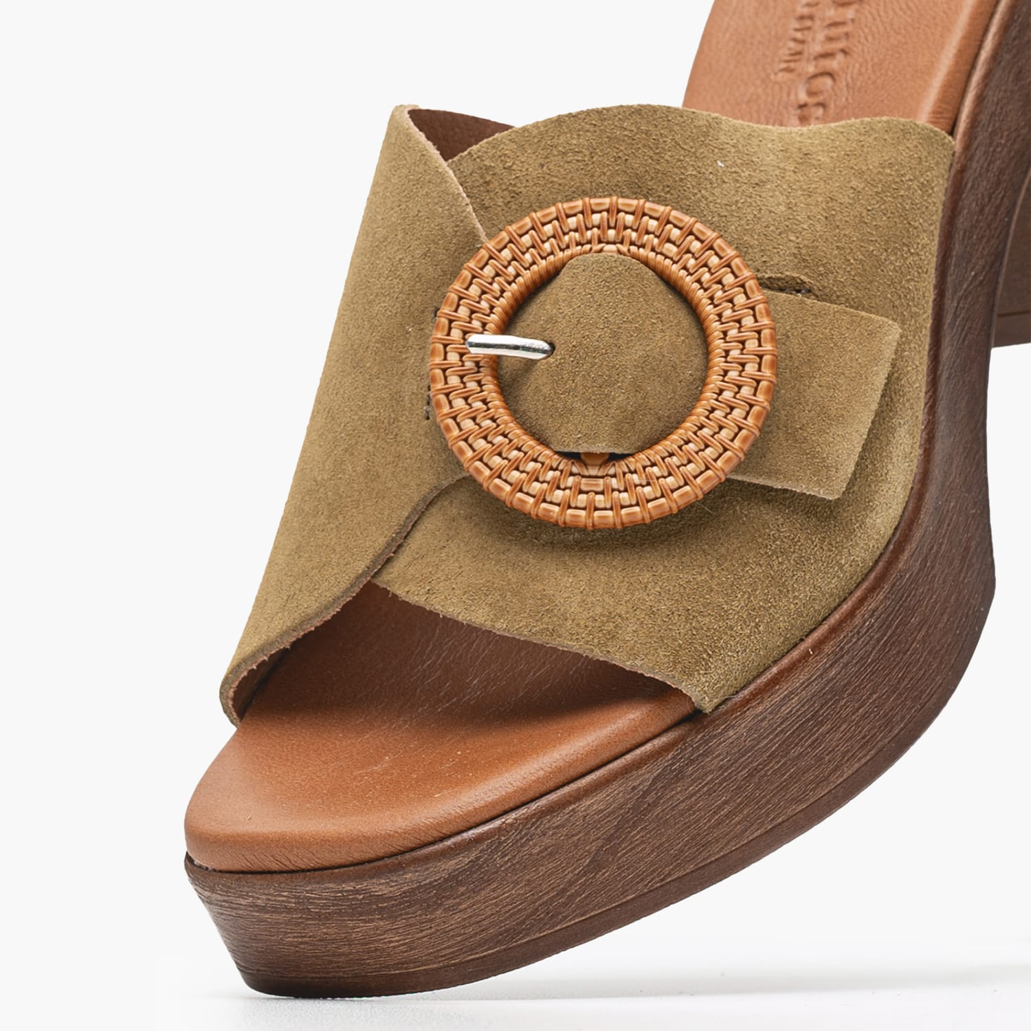 Γυναικεία Mules 5611 Λαδί Δέρμα Καστόρι Eva Frutos