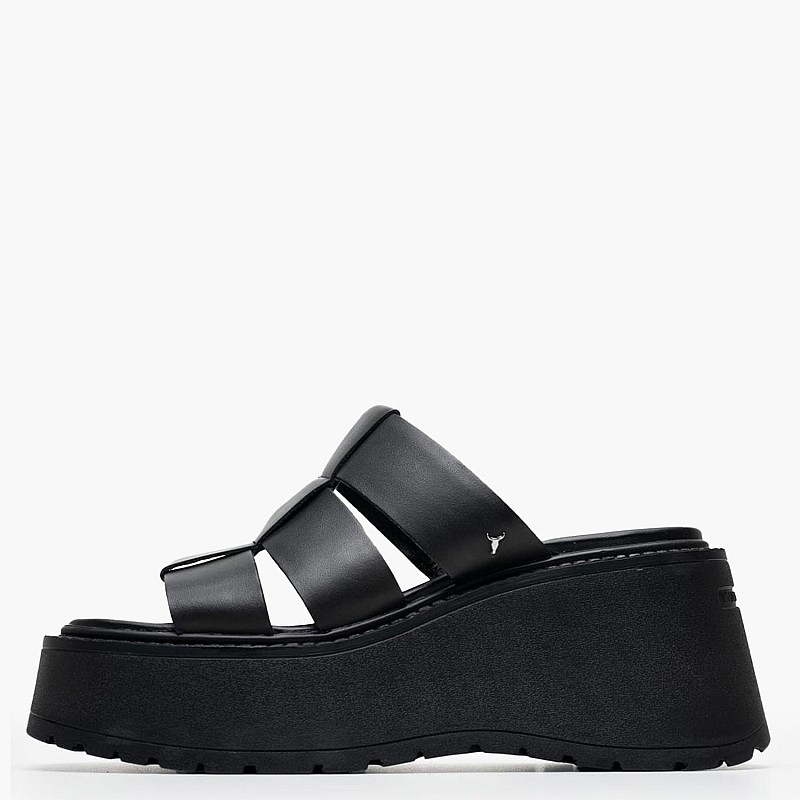Women Platforms Low Capricorn Black Leather Windsor Smith