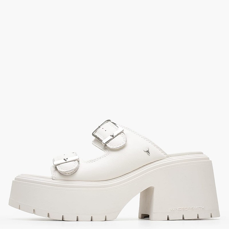 Women Mules Covert White Leather Windsor Smith