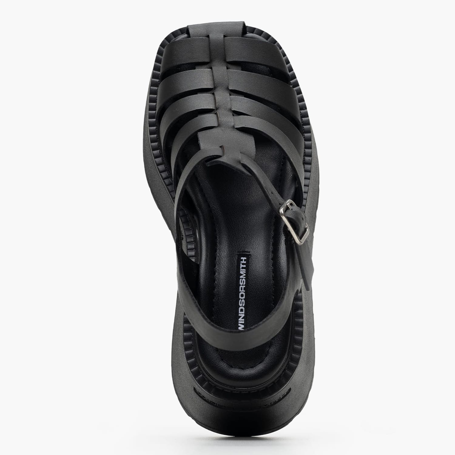 Women Platforms Low Crush Black Leather Windsor Smith Women Platforms Low Crush Black Leather Windsor Smith