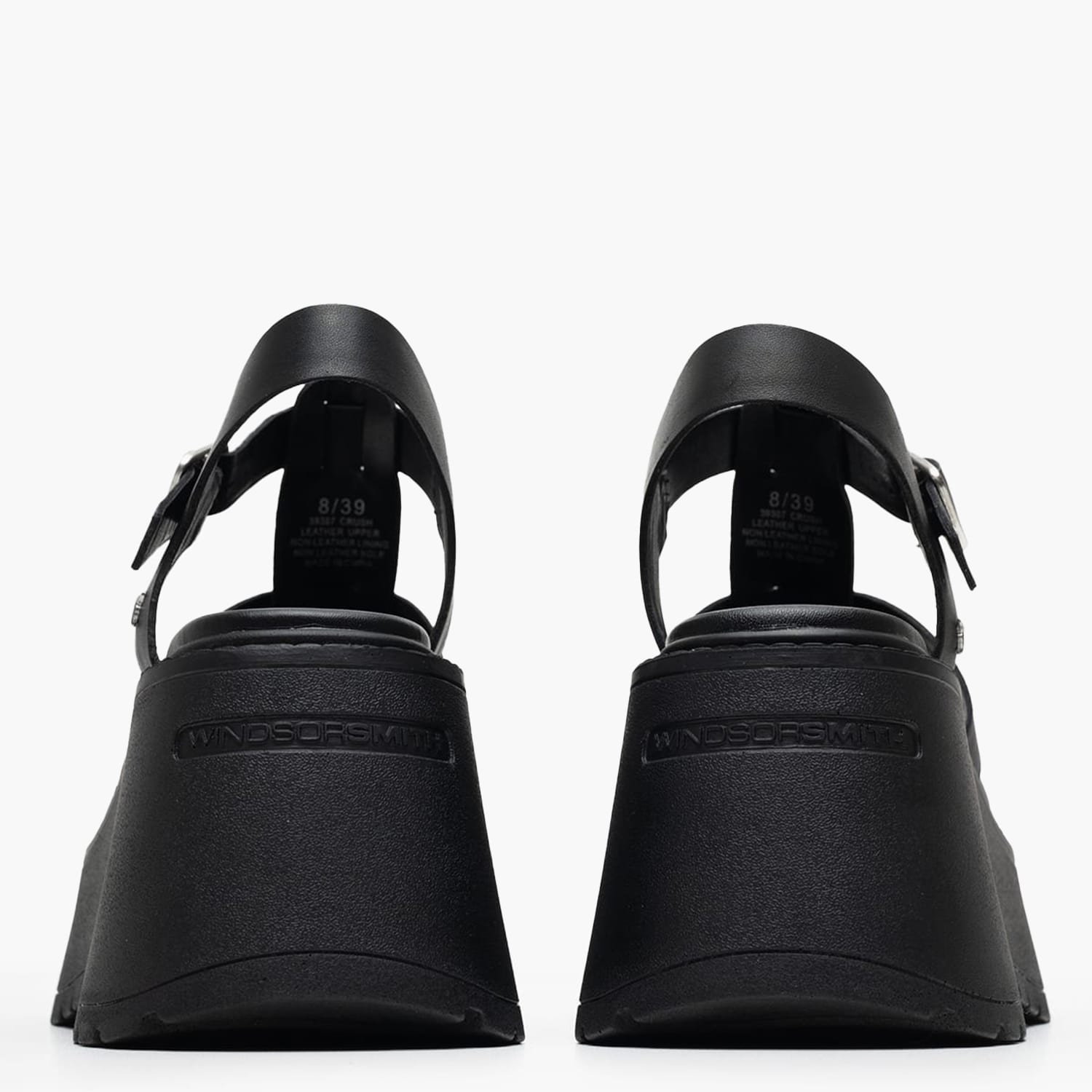 Women Platforms Low Crush Black Leather Windsor Smith Women Platforms Low Crush Black Leather Windsor Smith