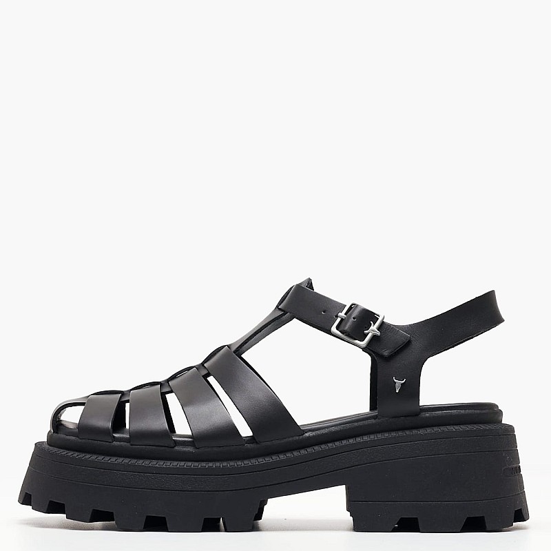 Women Sandals Rare Black Leather Windsor Smith