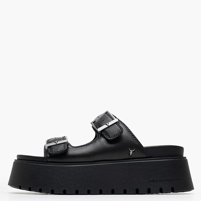 Women Platforms Low Twilight Black Leather Windsor Smith
