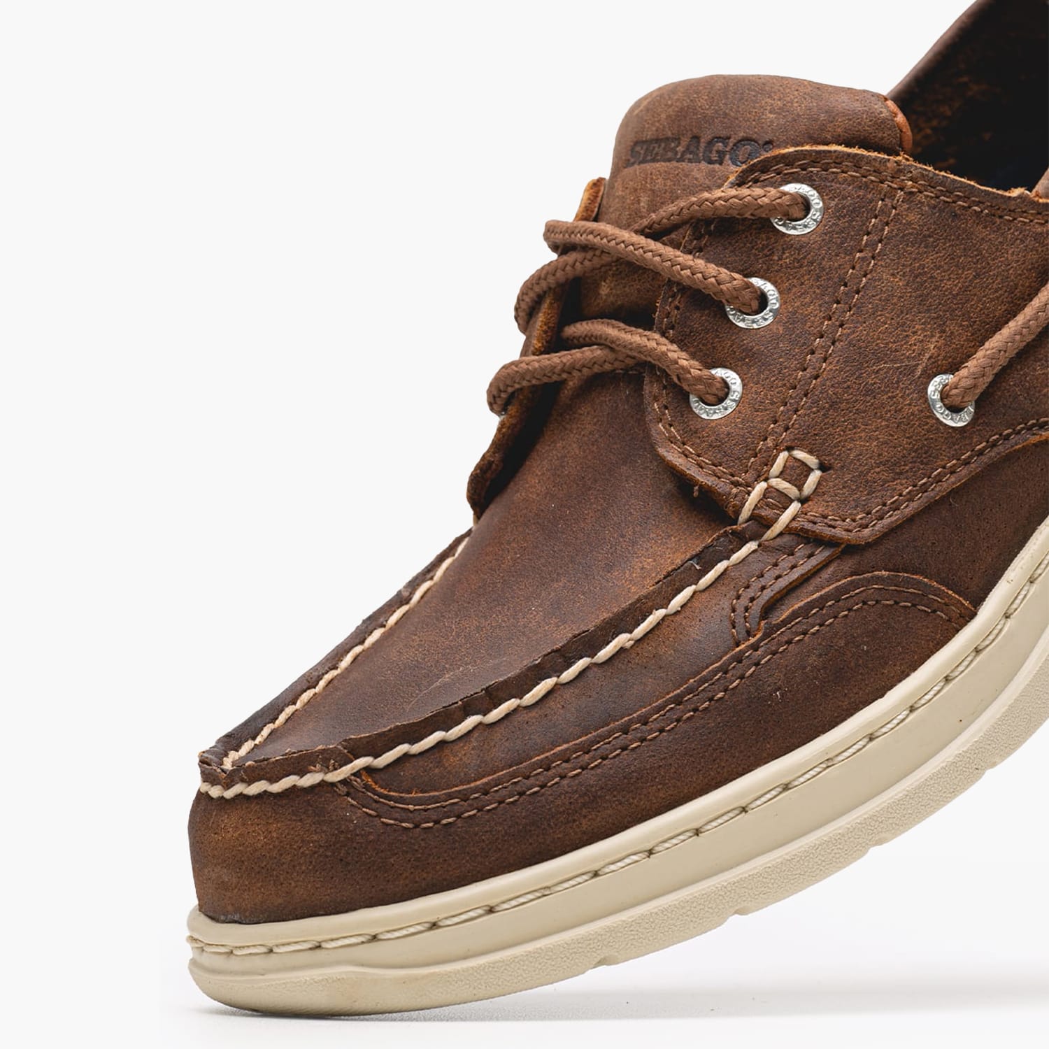 Men Sailing shoes Charlestown Brown Oily Leather Sebago