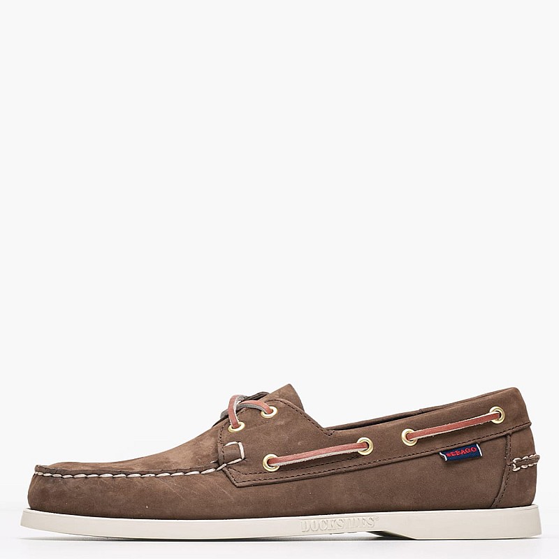 Men Sailing shoes Docksides.Nbk Brown Nubuck Leather Sebago