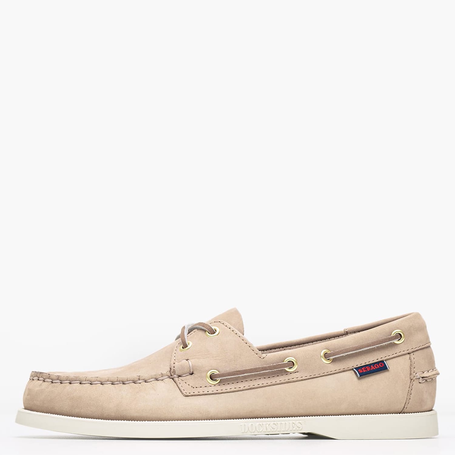 Men Sailing shoes Docksides.Nbk Beige Nubuck Leather Sebago