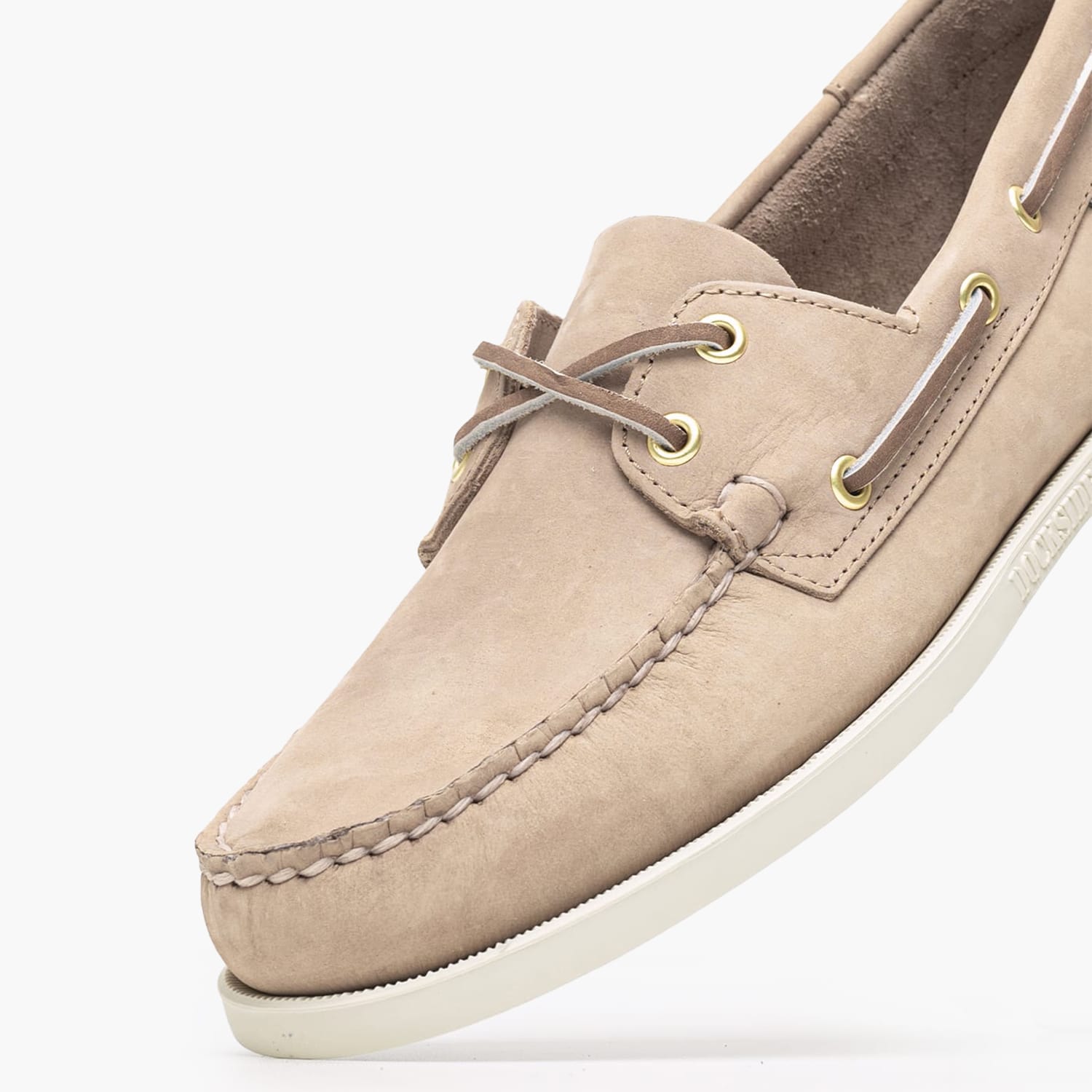 Men Sailing shoes Docksides.Nbk Beige Nubuck Leather Sebago