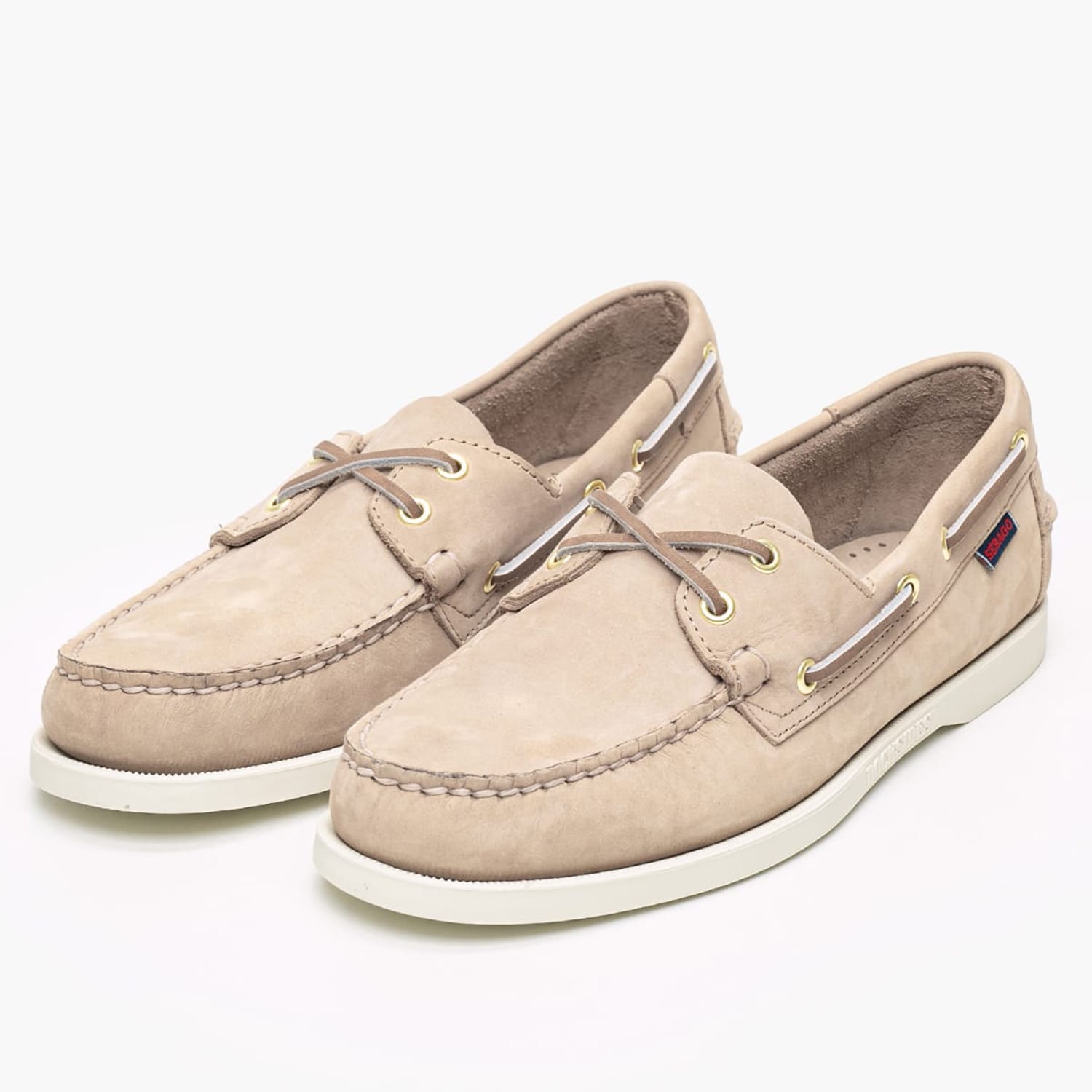 Men Sailing shoes Docksides.Nbk Beige Nubuck Leather Sebago Men Sailing shoes Docksides.Nbk Beige Nubuck Leather Sebago