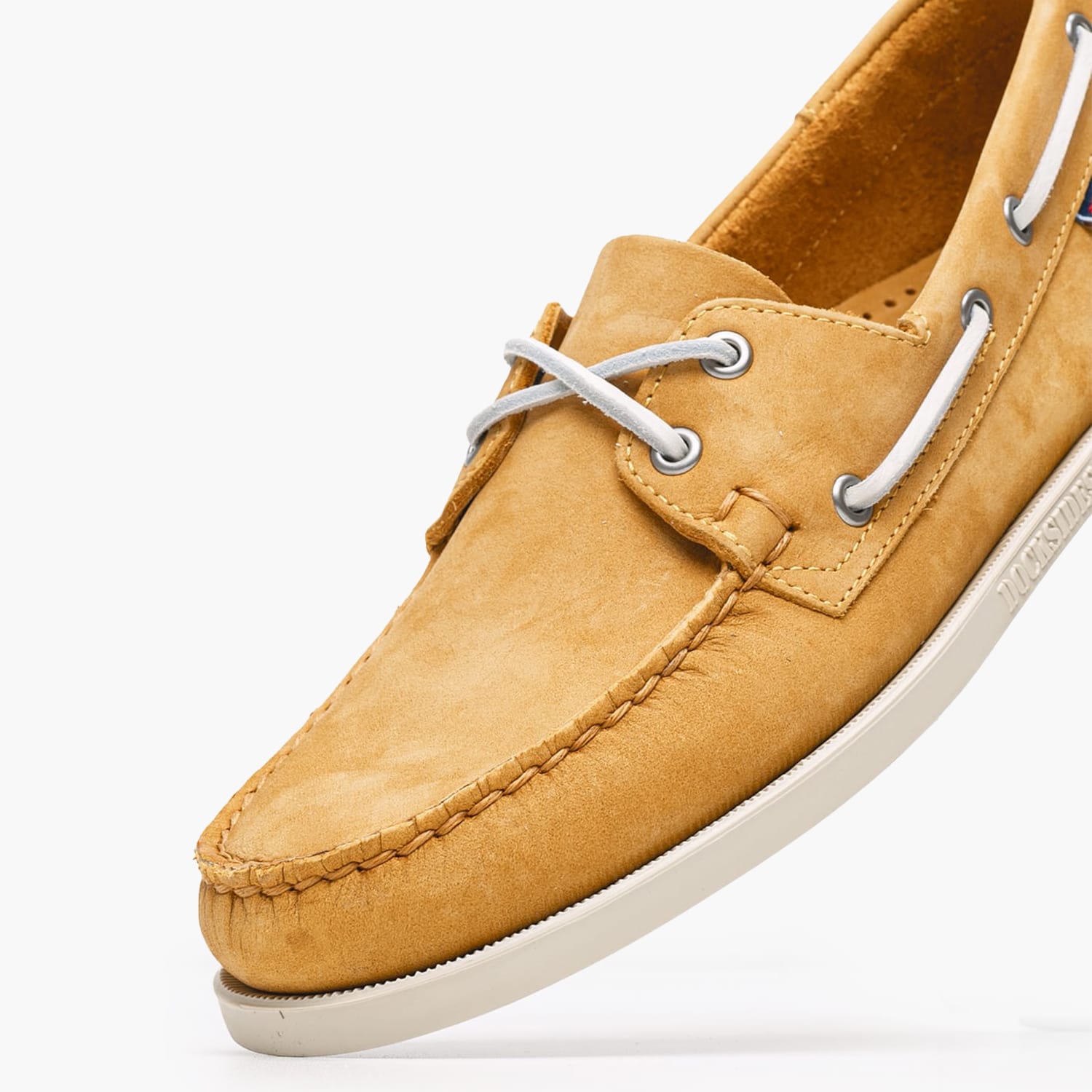 Men Sailing shoes Docksides.Nbk Yellow Nubuck Leather Sebago
