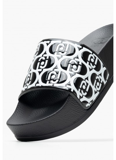 Women Platforms Low Mykonos Black Rubber Liu Jo