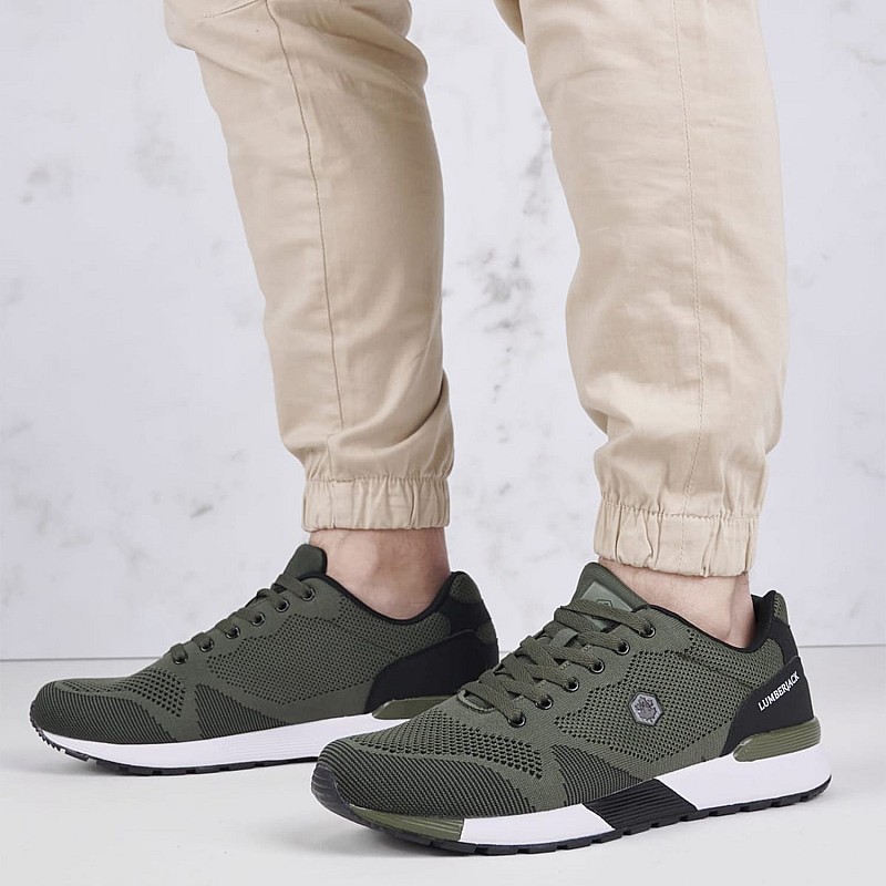 Men Casual Shoes Vendor Green Fabric Lumberjack