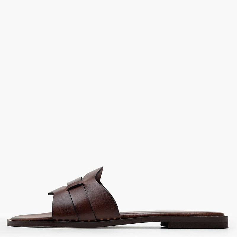 Women Flats 04.057 Brown Leather MAKIS KOTRIS