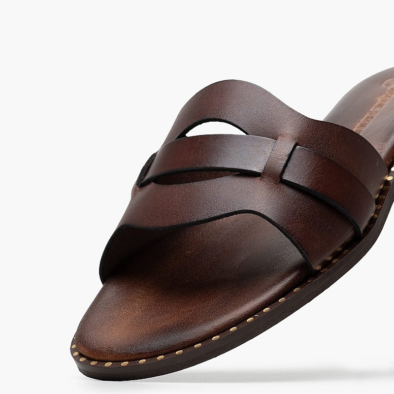 Women Flats 04.057 Brown Leather MAKIS KOTRIS