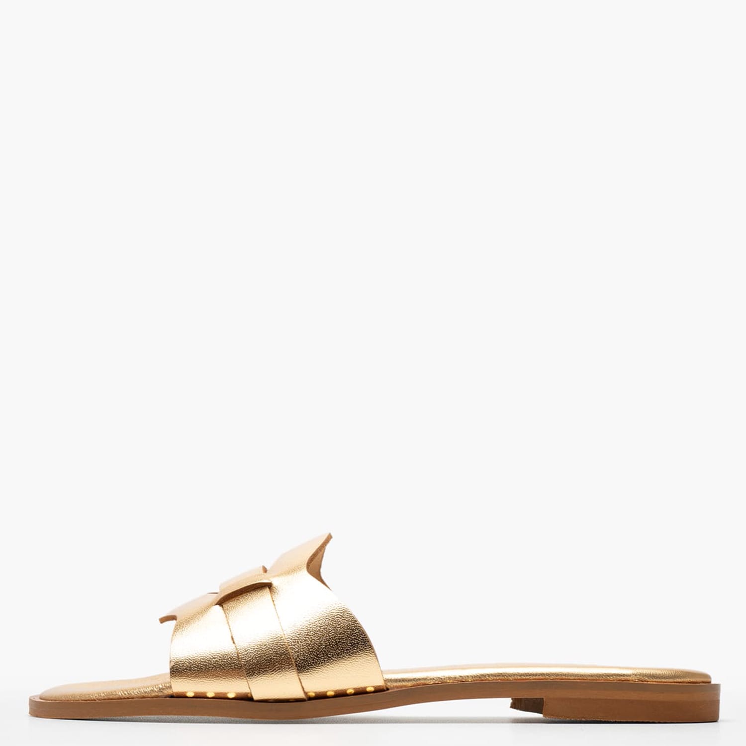 Γυναικεία Flats 04.057 Χρυσό Δέρμα Makis Kotris