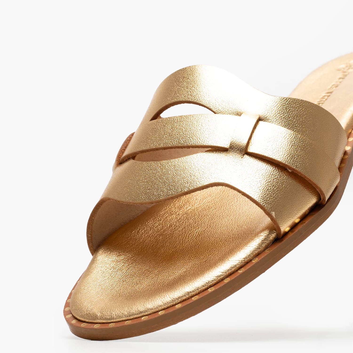 Γυναικεία Flats 04.057 Χρυσό Δέρμα Makis Kotris