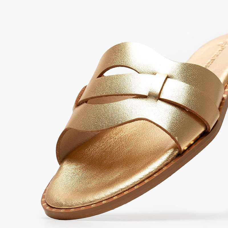 Women Flats 04.057 Gold Leather MAKIS KOTRIS