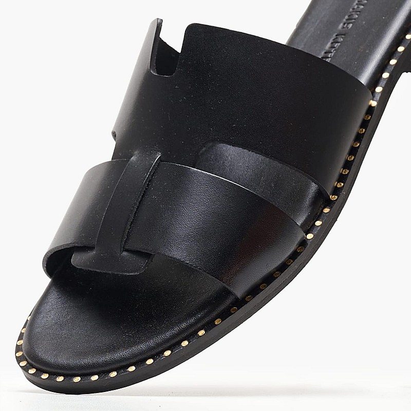 Women Flats 04.555 Black Leather MAKIS KOTRIS