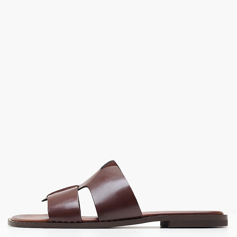 Women Flats 04.555 Brown Leather MAKIS KOTRIS