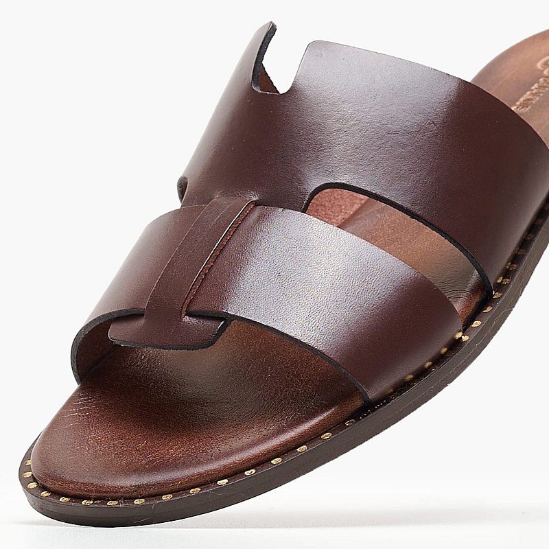 Women Flats 04.555 Brown Leather MAKIS KOTRIS