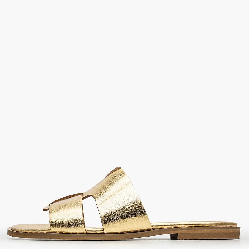 Women Flats 04.555 Gold Leather MAKIS KOTRIS