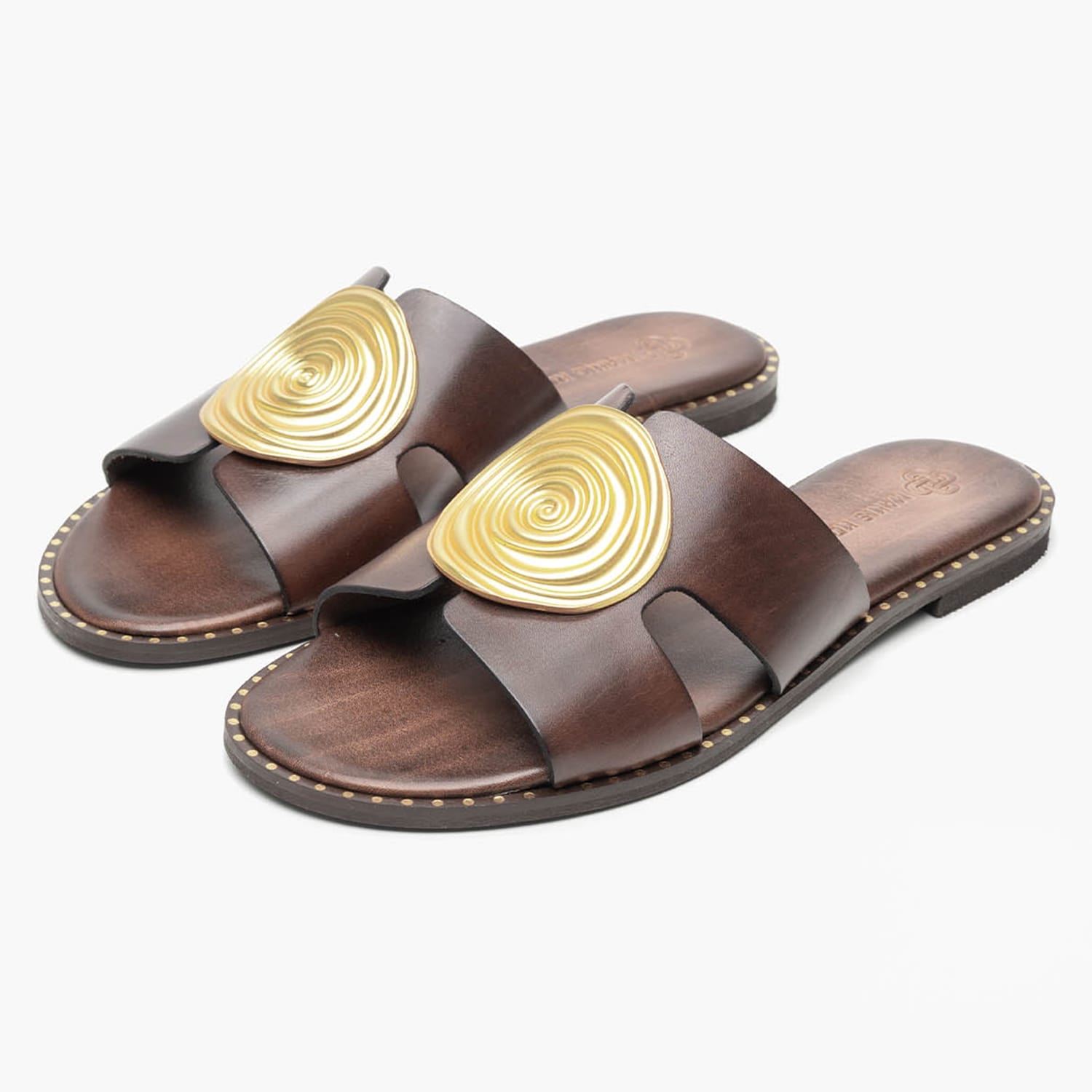 Women Flats 04.631 Brown Leather MAKIS KOTRIS Women Flats 04.631 Brown Leather MAKIS KOTRIS