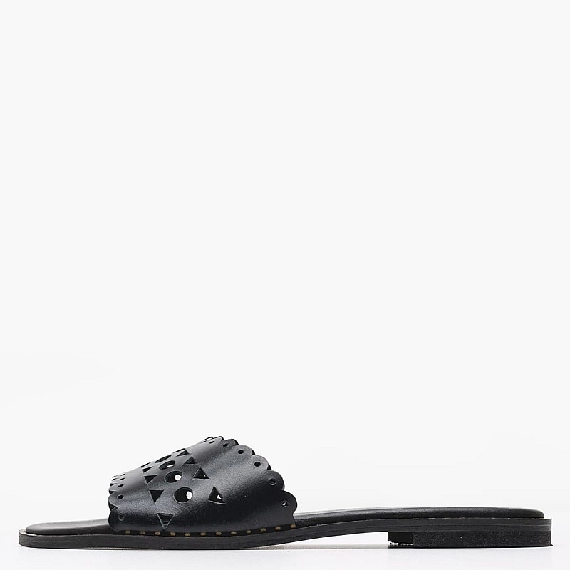 Γυναικεία Flats 04.902X Μαύρο Δέρμα Makis Kotris