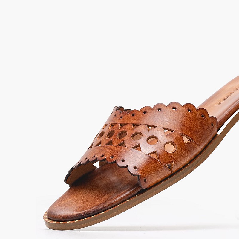 Γυναικεία Flats 04.902X Ταμπά Δέρμα Makis Kotris
