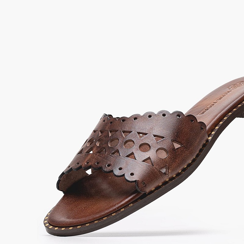 Γυναικεία Flats 04.902X Καφέ Δέρμα Makis Kotris