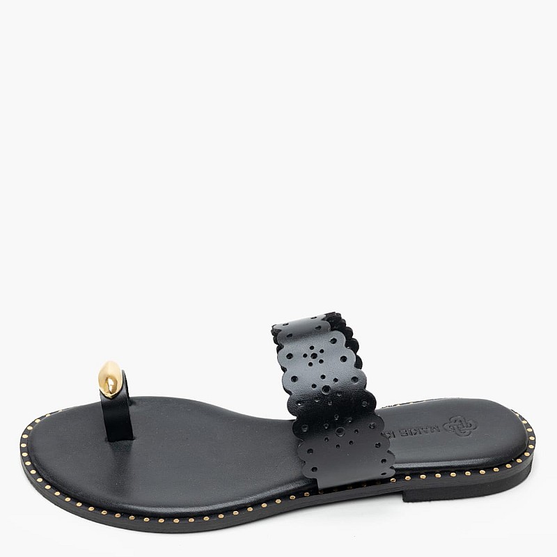 Women Flats 04.904 Black Leather MAKIS KOTRIS