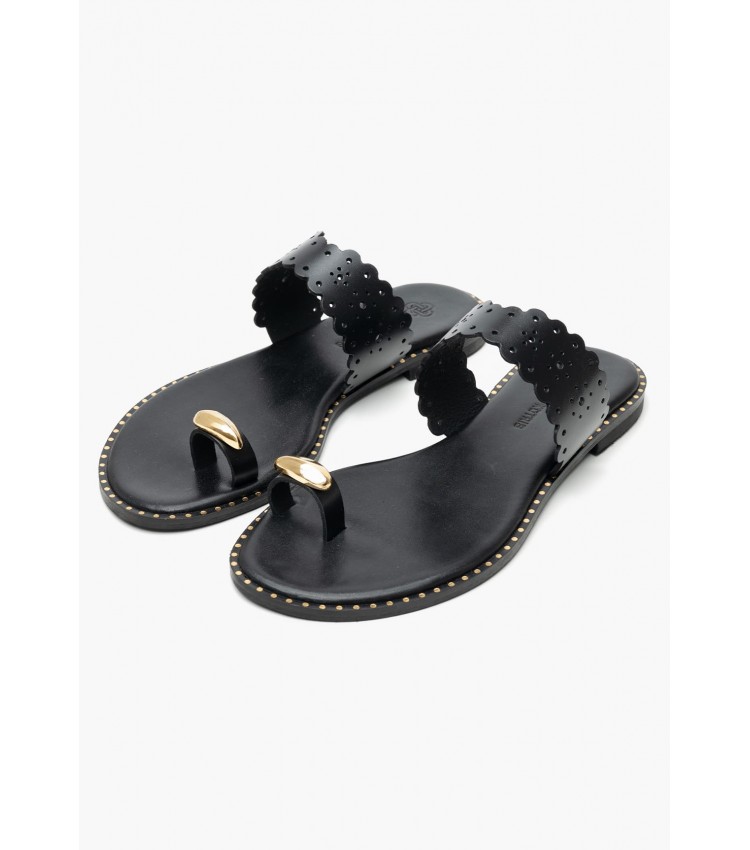 Women Flats 04.904 Black Leather MAKIS KOTRIS Women Flats 04.904 Black Leather MAKIS KOTRIS