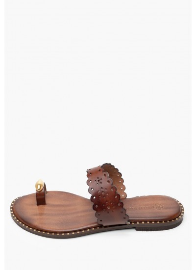 Women Flats 04.904 Brown Leather MAKIS KOTRIS