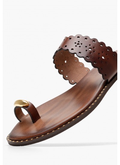 Women Flats 04.904 Brown Leather MAKIS KOTRIS