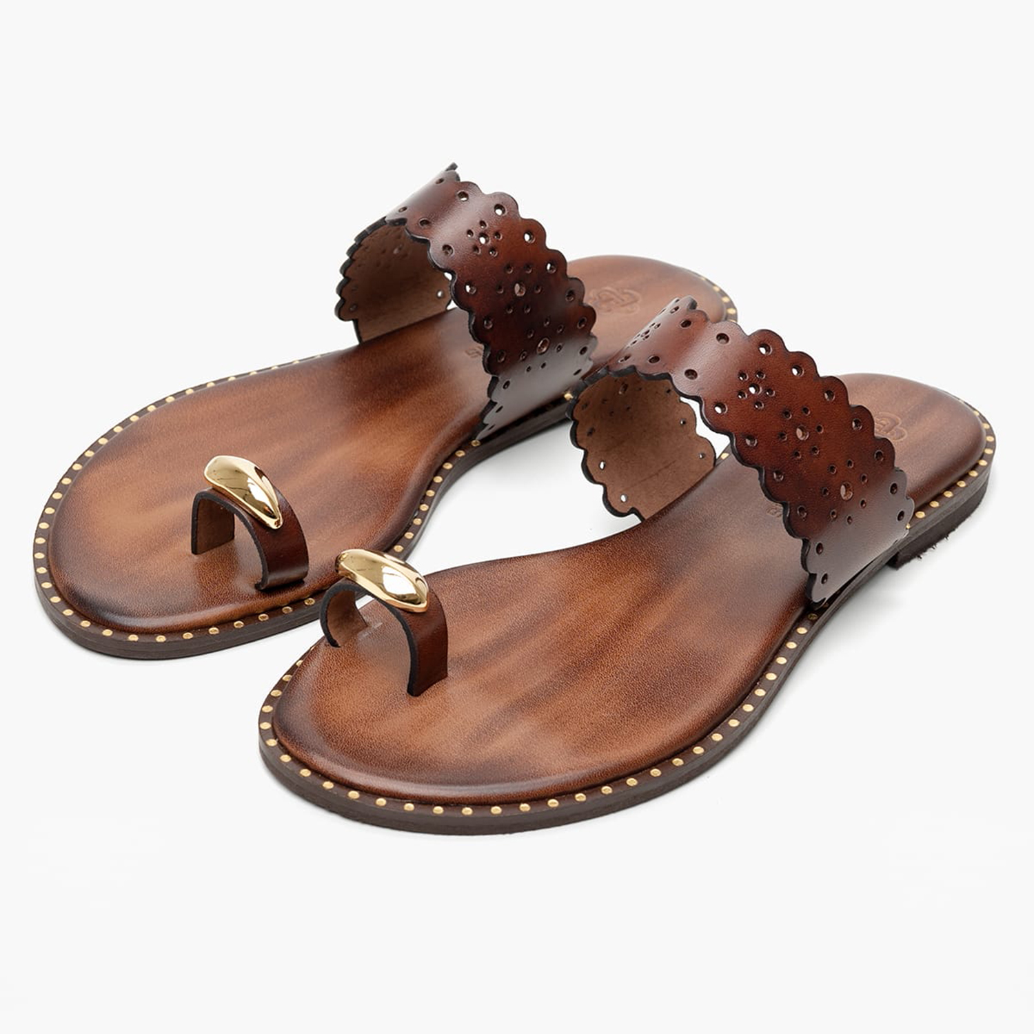 Women Flats 04.904 Brown Leather MAKIS KOTRIS Women Flats 04.904 Brown Leather MAKIS KOTRIS