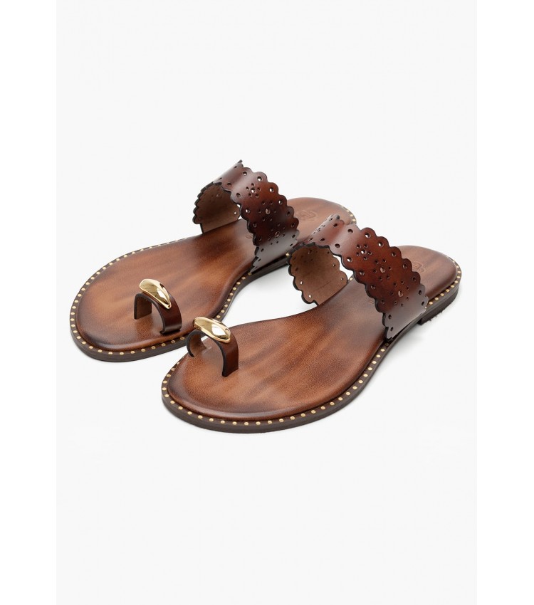 Women Flats 04.904 Brown Leather MAKIS KOTRIS Women Flats 04.904 Brown Leather MAKIS KOTRIS