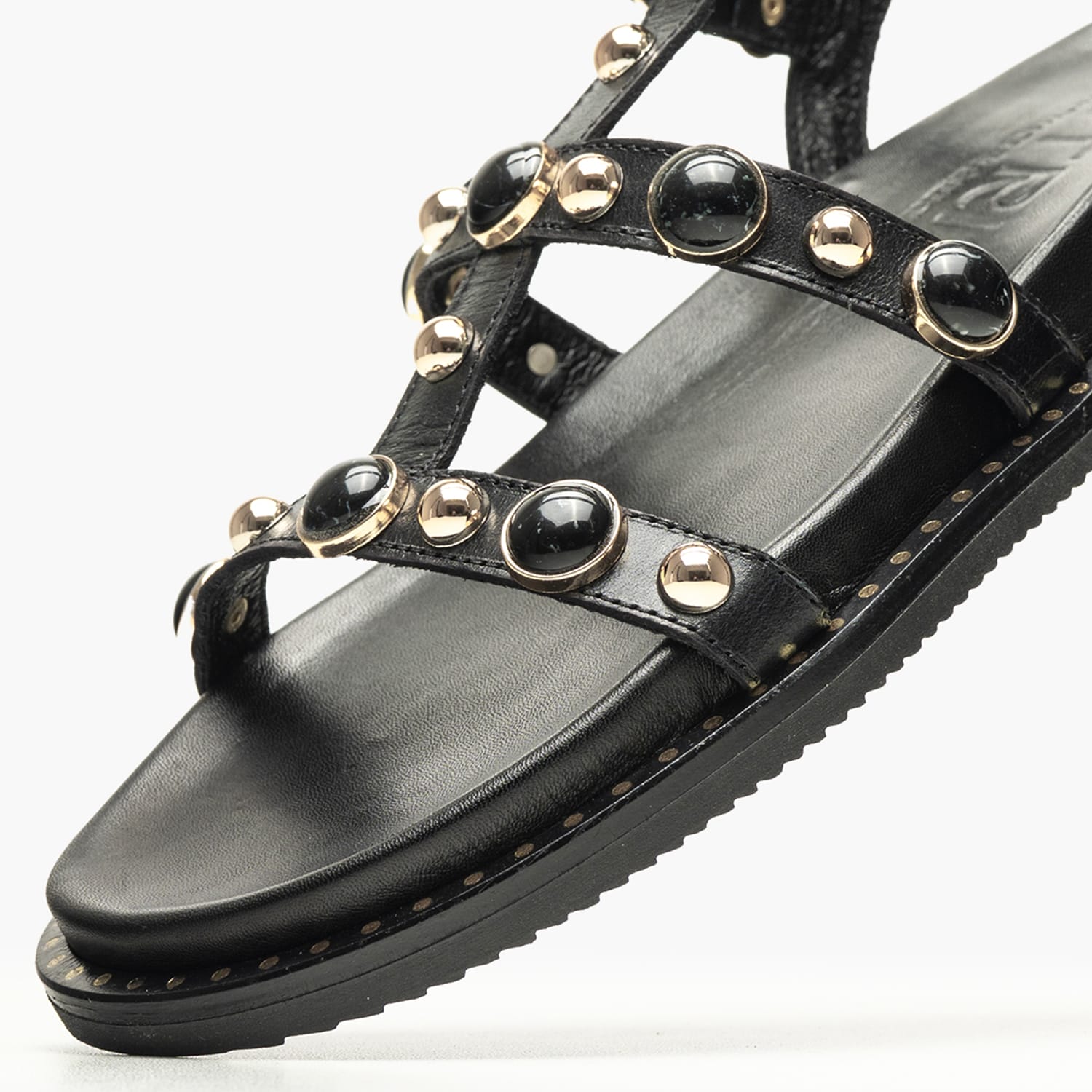 Γυναικεία Flats 14.735.ST Μαύρο Δέρμα Makis Kotris