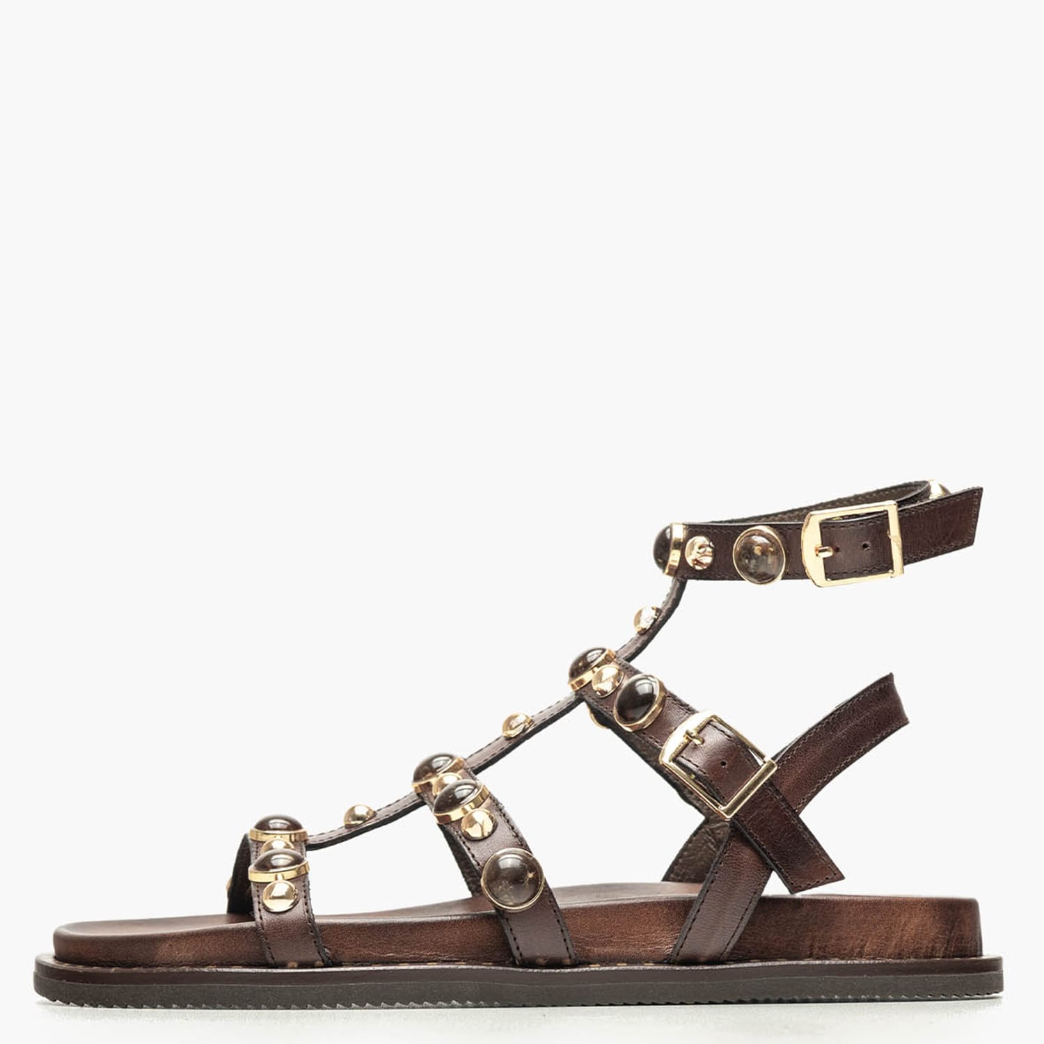 Γυναικεία Flats 14.735.S Καφέ Δέρμα Makis Kotris
