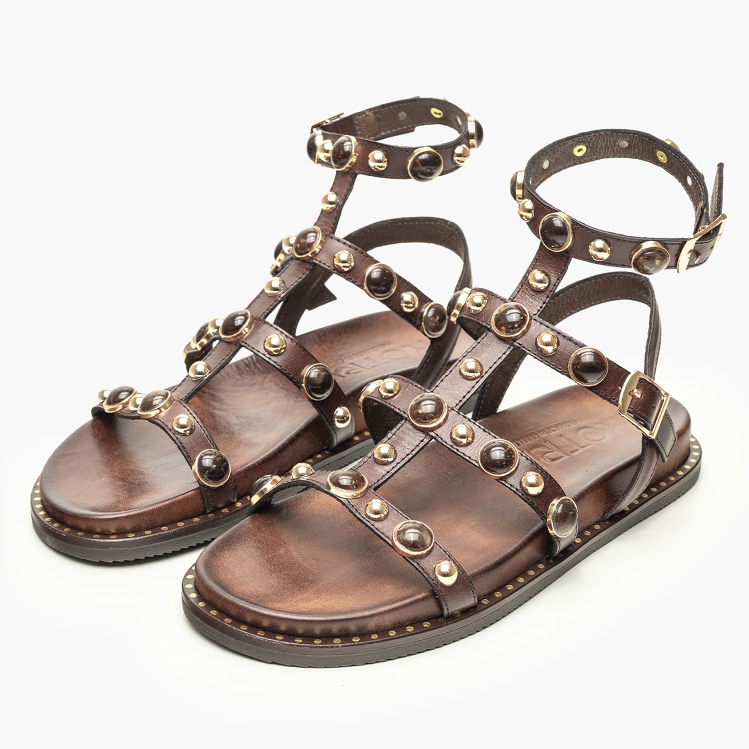 Women Flats 14.735.S Brown Leather MAKIS KOTRIS Women Flats 14.735.S Brown Leather MAKIS KOTRIS