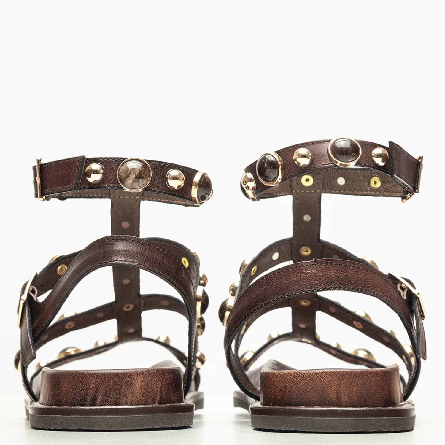 Women Flats 14.735.S Brown Leather MAKIS KOTRIS Women Flats 14.735.S Brown Leather MAKIS KOTRIS
