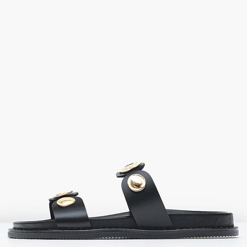 Women Flats 14.857 Black Leather MAKIS KOTRIS
