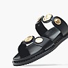 Women Flats 14.857 Black Leather MAKIS KOTRIS Women Flats 14.857 Black Leather MAKIS KOTRIS