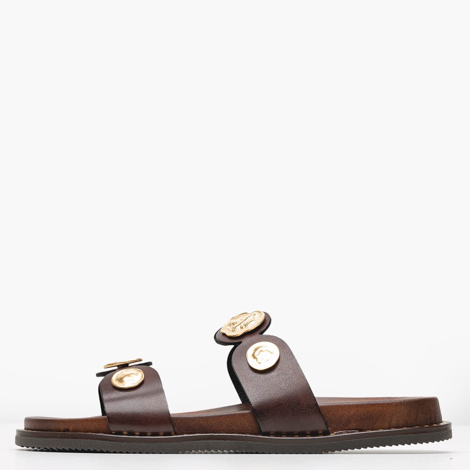 Γυναικεία Flats 14.857 Καφέ Δέρμα Makis Kotris