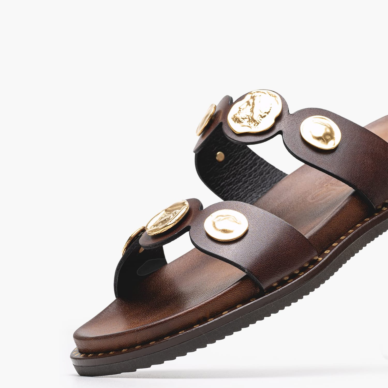Γυναικεία Flats 14.857 Καφέ Δέρμα Makis Kotris