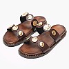 Women Flats 14.857 Brown Leather MAKIS KOTRIS Women Flats 14.857 Brown Leather MAKIS KOTRIS