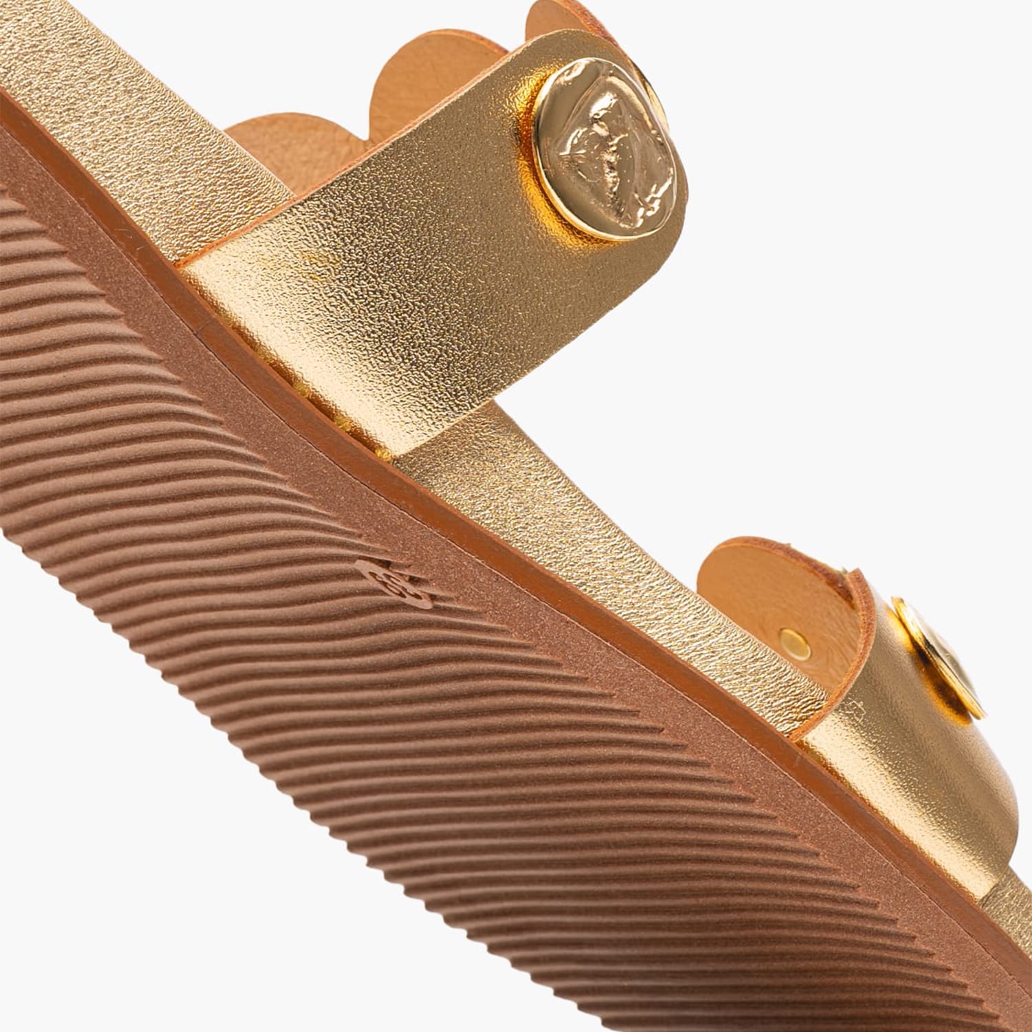 Women Flats 14.857 Gold Leather MAKIS KOTRIS Women Flats 14.857 Gold Leather MAKIS KOTRIS