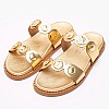 Women Flats 14.857 Gold Leather MAKIS KOTRIS Women Flats 14.857 Gold Leather MAKIS KOTRIS